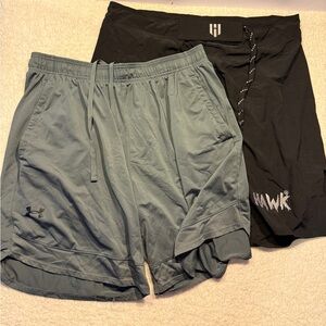 Men’s Under Armour and Hawk Athletic Shorts - Black and Gray. Size XL.